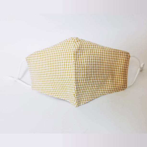 Gingham Fashion Face Mask Yellow 3 Piece Hygiene Pack 79